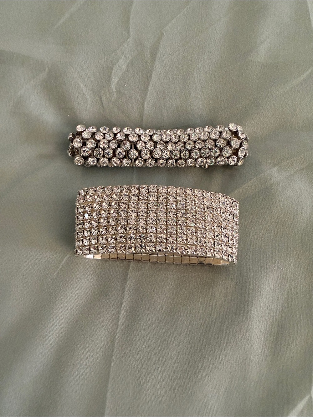 Crystal Rhinestone Hair Clip Set - Silver Sparkle